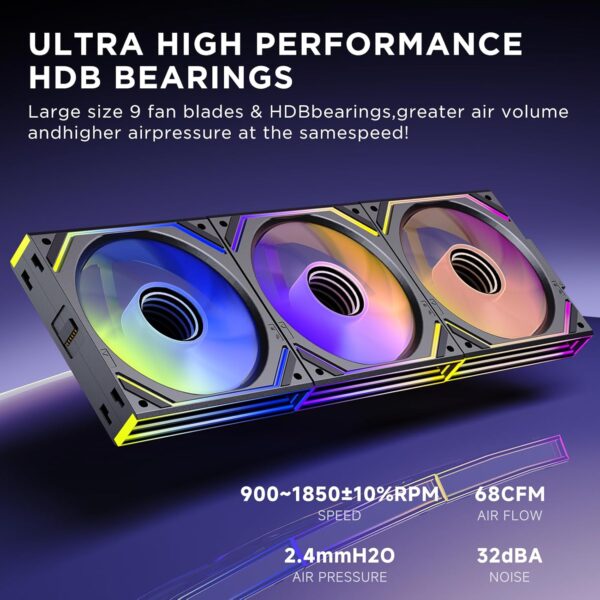 Jungle Leopard Interstellar V2RS 120mm Case Fan Infinity Mirror Module Daisy-Chain Computer Case & 360mm AIO Cooler