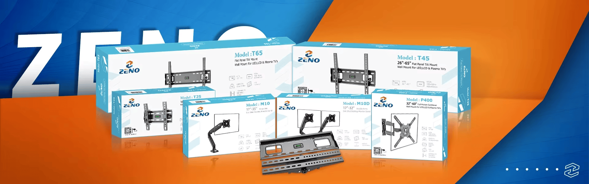 ZENO M623 Triple Monitor Desk Arm Mount 15″-27″ Screens