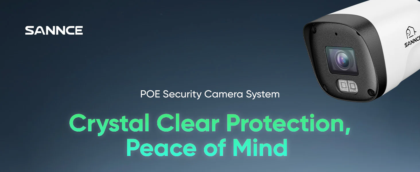 SANNCE 8CH 5MP NVR 5MP Audio POE Security Camera System Human Vehicle Detection CCTV N98PBM-51EP.