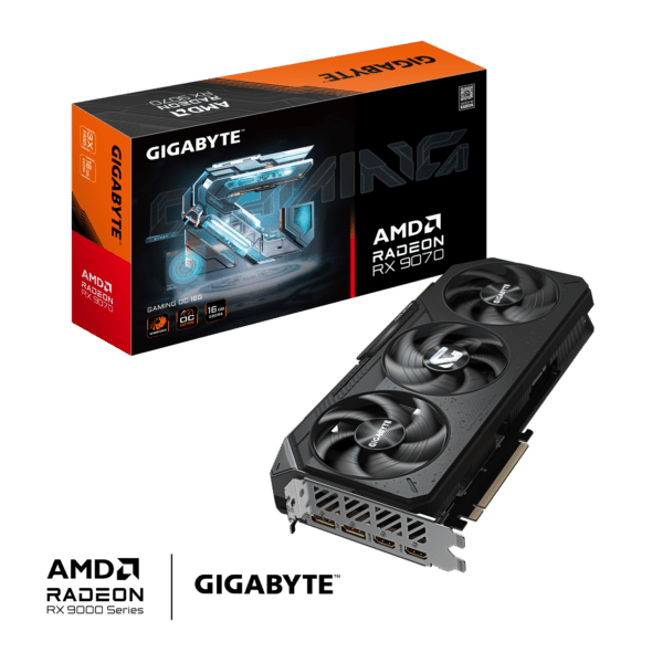 Gigabyte AMD Radeon RX 9070 GAMING Overclocked Triple Fan 16GB GDDR6 PCIe 5.0 Graphics Card