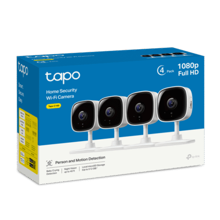 TP-Link Tapo C100 1080p Indoor Wi-Fi Security Camera with Night Vision (4-Pack)