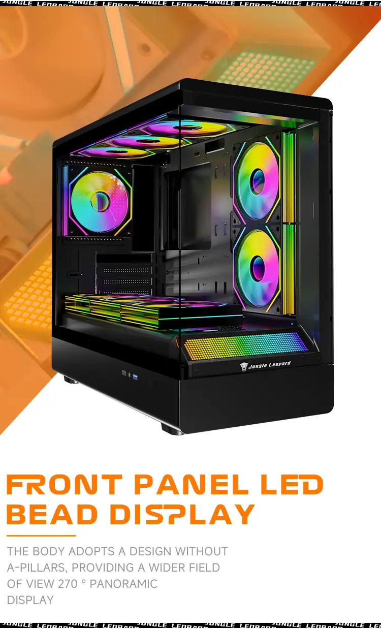Jungle Leopard MS-01 Micro ATX Gaming PC Case With 3X Preinstalled Transwarp 120mm RGB Case Fan