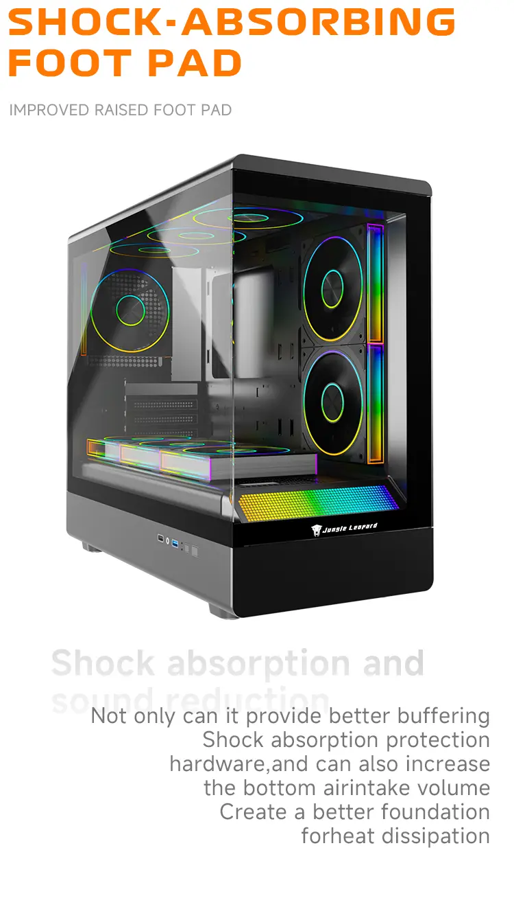 Jungle Leopard MS-01 Micro ATX Gaming PC Case With 3X Preinstalled Transwarp 120mm RGB Case Fan