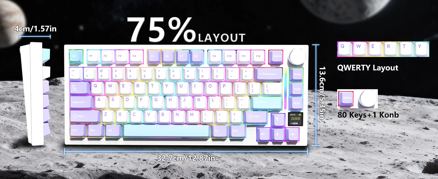 ATTACK SHARK X820 Ultra 75% Wireless Gaming Mechanical Keyboard