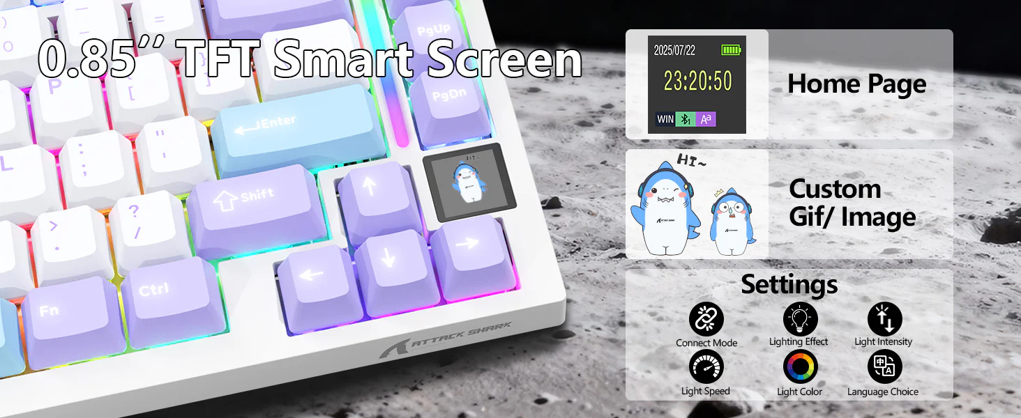 ATTACK SHARK X820 Ultra 75% Wireless Gaming Mechanical Keyboard