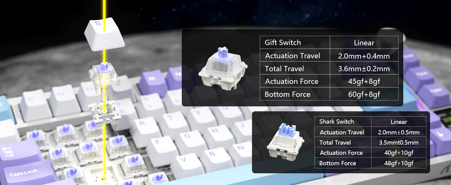 ATTACK SHARK X820 Ultra 75% Wireless Gaming Mechanical Keyboard
