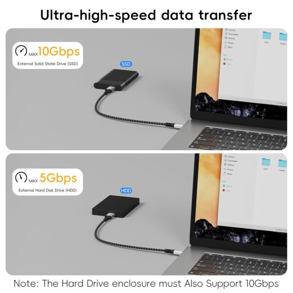 USB 3.1 Micro B to USB C Hard Drive Cables, 10 Gbps Data Transfer