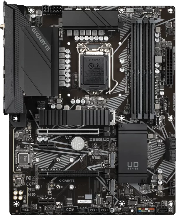 GIGABYTE Z590 UD AC LGA 1200 Intel ATX Gaming Motherboard.