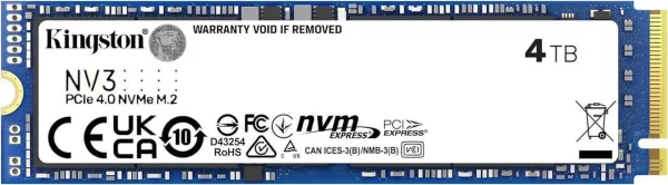 Kingston 4TB NV3 NVMe M.2 PCIe 4.0 SSD SNV3S/4000G