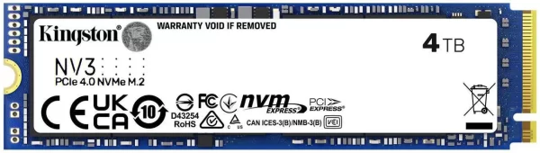 Kingston 4TB NV3 NVMe M.2 PCIe 4.0 SSD SNV3S/4000G