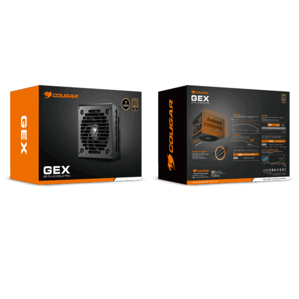 Cougar GEX 650W 80 Plus Gold Fully Modular ATX Power Supply Psu
