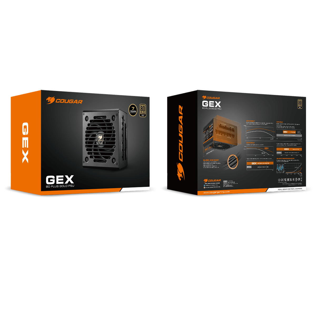 Cougar GEX 650W 80 Plus Gold Fully Modular ATX Power Supply Psu