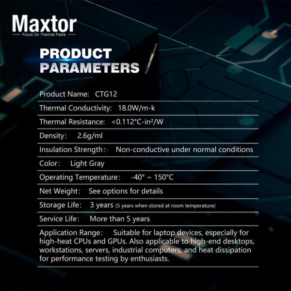 Maxtor CTG12 18W/mK High Performance Thermal Paste
