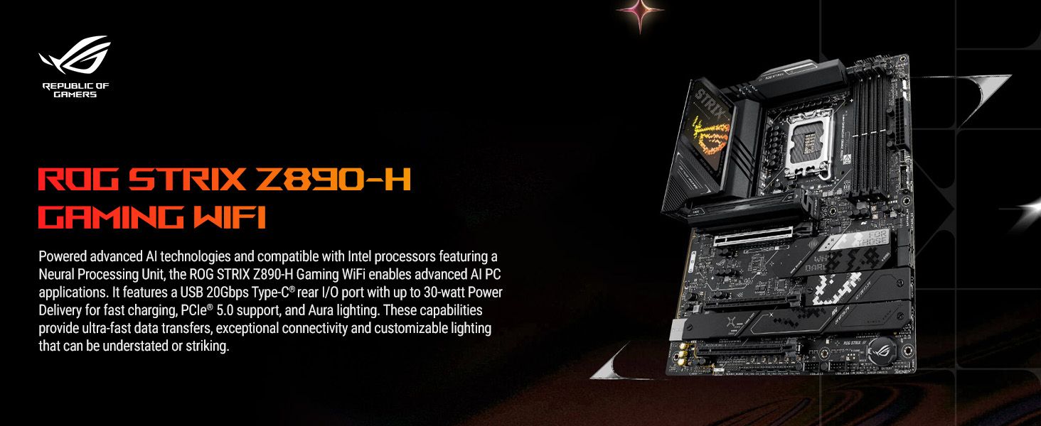 ASUS ROG STRIX Z890-H GAMING WIFI LGA 1851 ATX motherboard